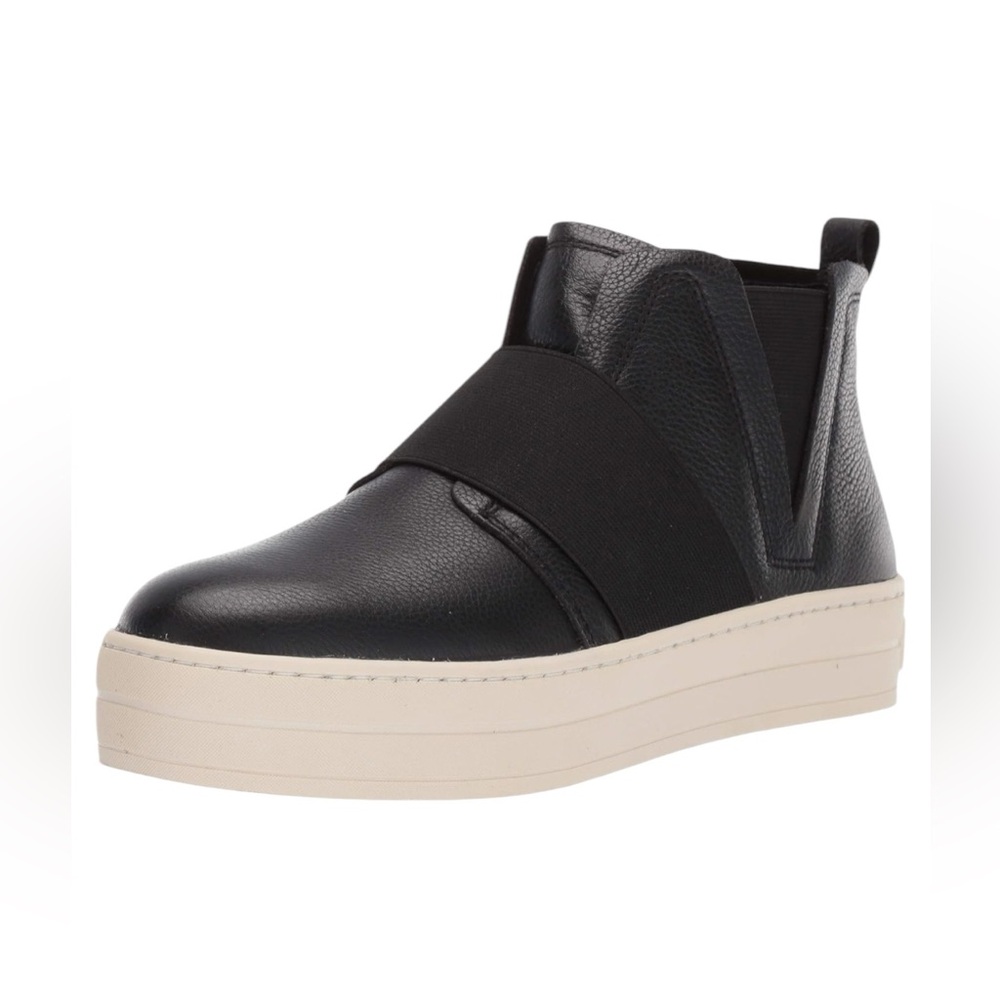 J Slides Women's Holland Sneaker‎ Black Leather Size 8.5